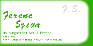 ferenc sziva business card